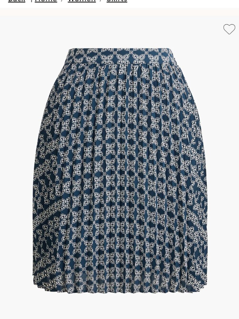 J.Crew Women's 4 Navy & Cream Accordion Pleated A-Line Skater Skirt Lined Work